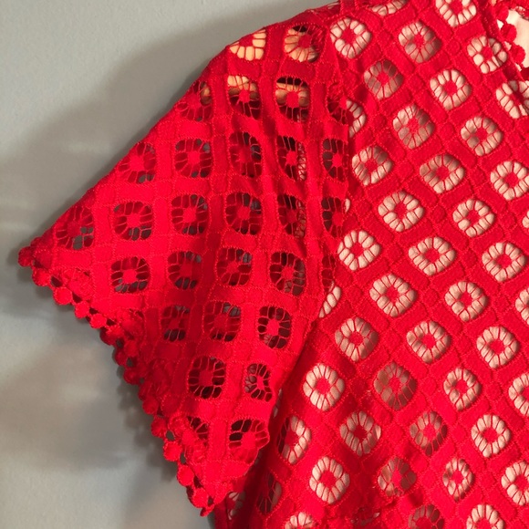 NWOT Dex Red Lace Shift Dress - Picture 4 of 11